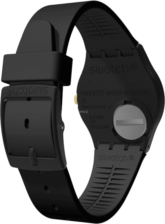 Swatch,Originals 34mm,34mm,Plastic,Black,Quartz,Round,GB274