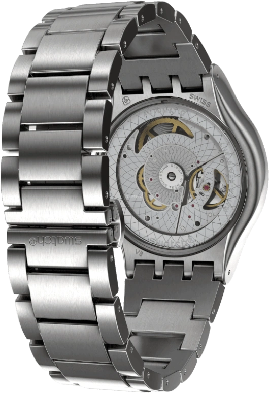 Swatch,IRONY 42mm,42mm,Stainless Steel,Black,Sapphire,Crystal Glass,Open,SY23S406G
