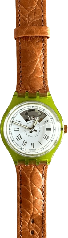 Swatch,Other 36.70mm,36.70mm,Plastic,White,Skeleton,Automatic,Sapphire,Crystal Glass,Tonneau,SAG100