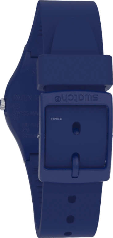 Swatch,Originals 34mm,34mm,Plastic,Blue,Sapphire,Crystal Glass,Closed,GN727