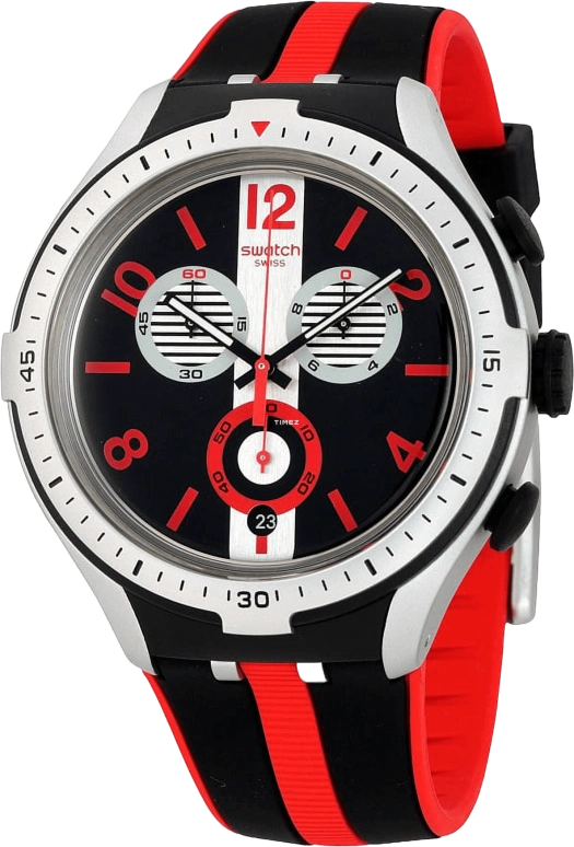 Swatch,Other 45mm,45mm,Aluminium,Black,Quartz,Chronograph,Day,YYS4013