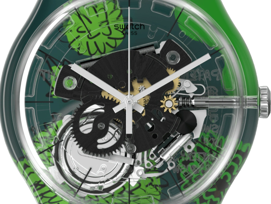 Swatch,Originals 41mm,41mm,Plastic,Transparent,Quartz,Round,SUOK144,SUOK144-057