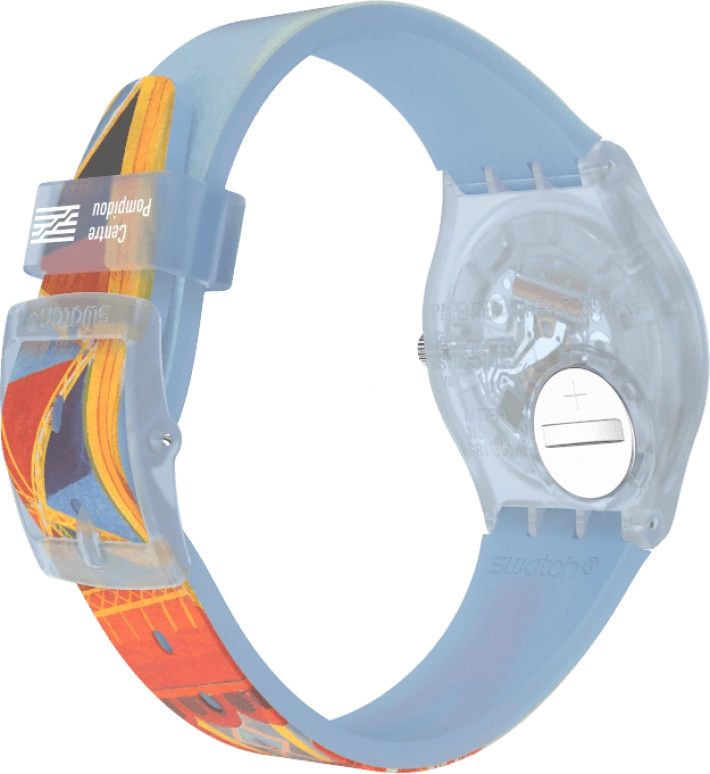 Swatch,Originals 34mm,34mm,Plastic,Blue,Quartz,Sapphire,Crystal Glass,Round,GZ357