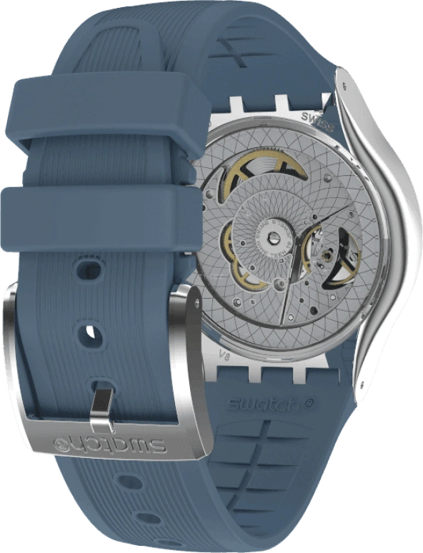 Swatch,IRONY 42mm,42mm,Stainless Steel,Blue,Open,YIS430