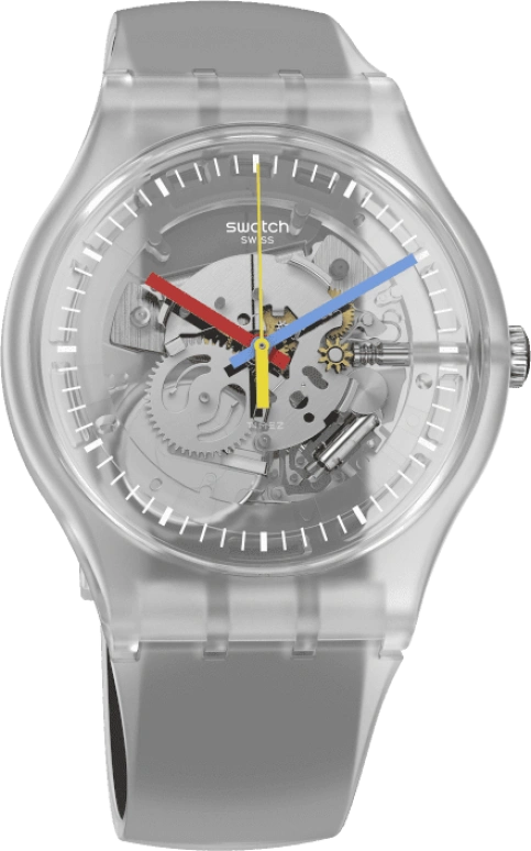 Swatch,Originals 41mm,41mm,Plastic,Skeleton,Quartz,Round,Transparent,SUOK157