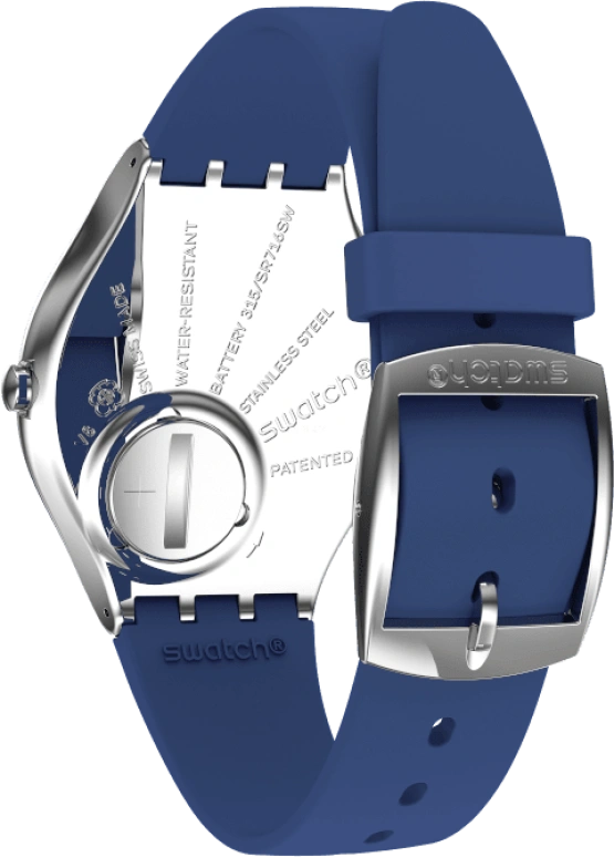 Swatch,SKIN 38mm,38mm,Blue,Sapphire,Crystal Glass,SYXS132