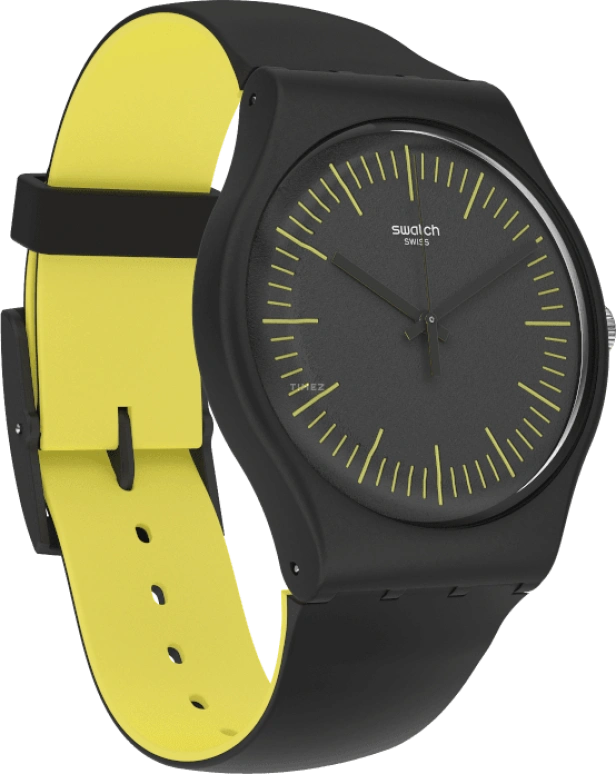 Swatch,Originals 41mm,41mm,Black,Sapphire,Crystal Glass,Open,SUOB184