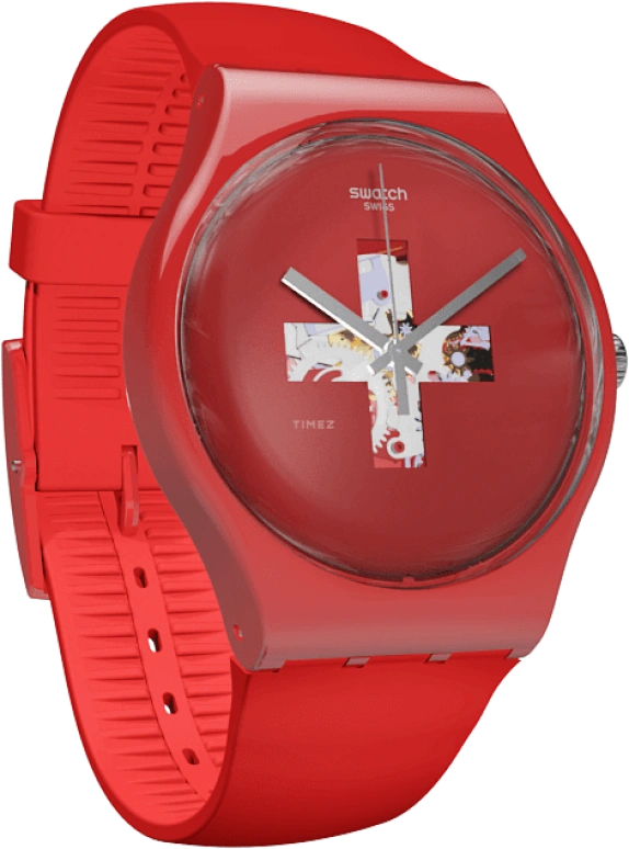 Swatch,Originals 41mm,41mm,Plastic,Red,SUOR106
