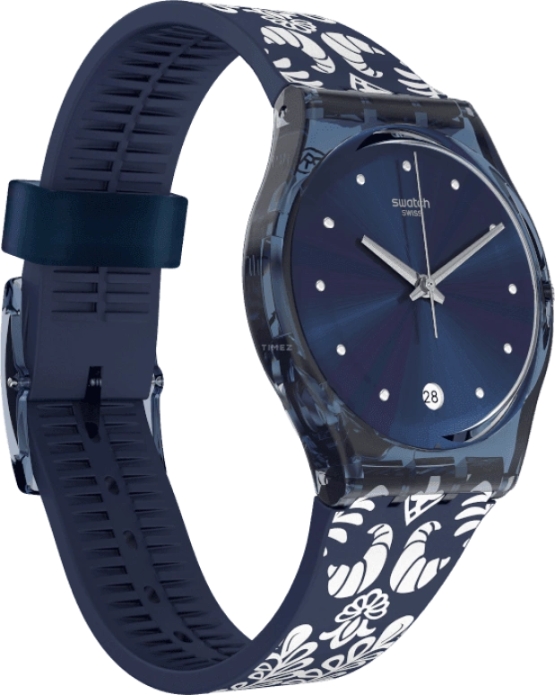 Swatch,Originals 34mm,34mm,Plastic,Blue,GN413