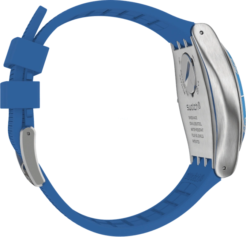 Swatch,IRONY 43mm,43mm,Stainless Steel,Black,Silver,Blue,Minutes,YVS485
