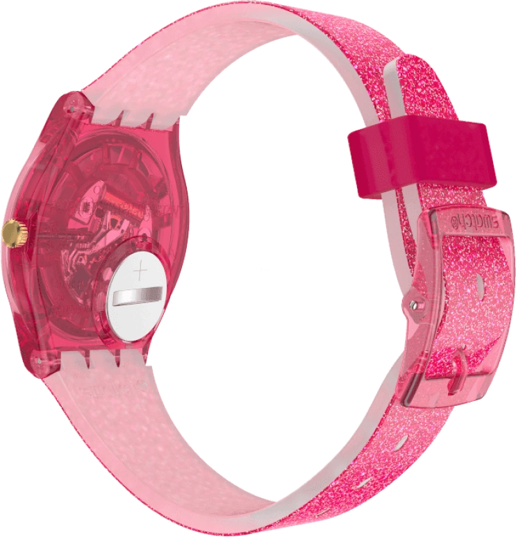 Swatch,Originals 34mm,34mm,Plastic,Pink,Sapphire,Crystal Glass,GP169