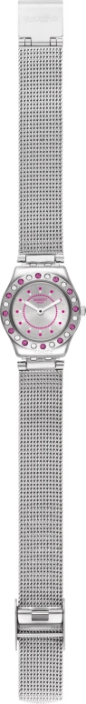 Swatch,IRONY 25mm,25mm,Stainless Steel,Pink,Quartz,Transparent,Pink,Setting,YSS319M