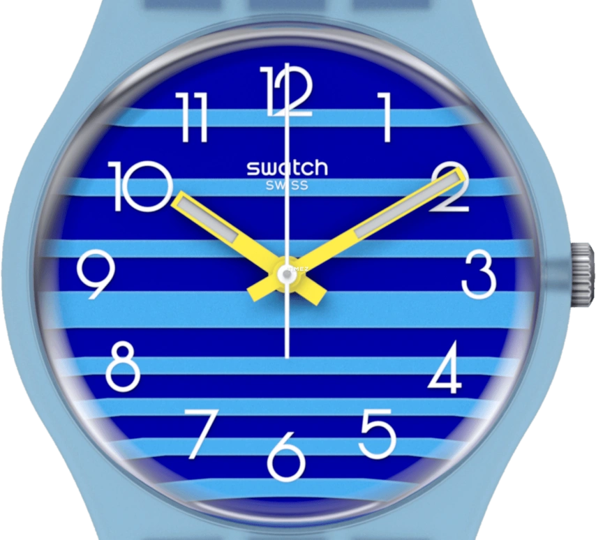 Swatch,Originals 34mm,34mm,Plastic,Blue,Quartz,Round,Transparent,SVHS102,SVHS102-5300