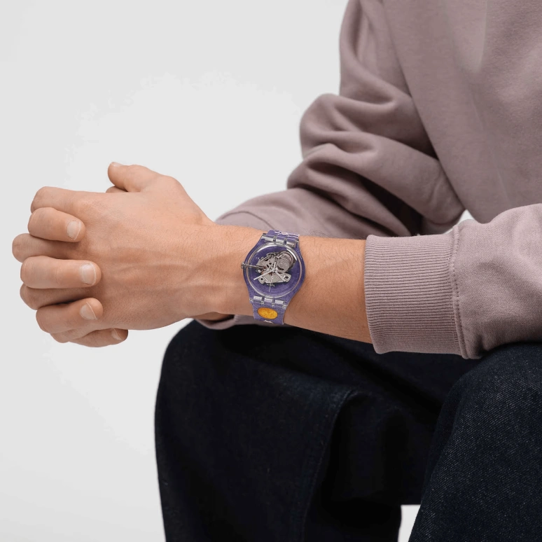 Swatch,Originals 41mm,41mm,Plastic,Transparent,Quartz,Sapphire,Crystal Glass,Round,SUOK137,SUOK137-042