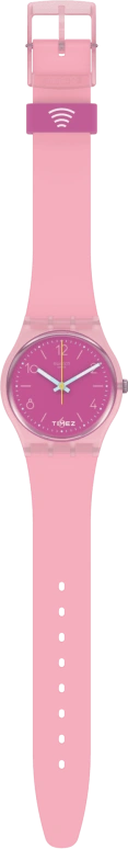 Swatch,Other 34mm,34mm,Plastic,Pink,Quartz,Sapphire,Crystal Glass,Round,SVHP101,SVHP101-5300