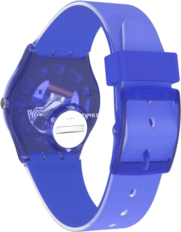 Swatch,Originals 34mm,34mm,Plastic,White,Quartz,Tonneau,Blue,GN268