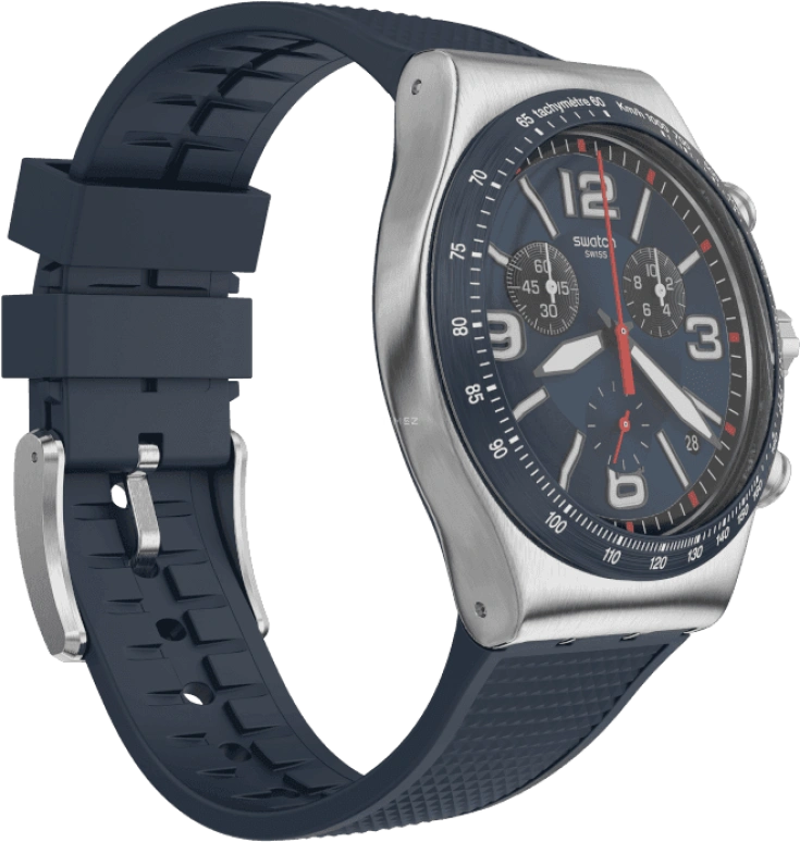Swatch,IRONY 43mm,43mm,Stainless Steel,Blue,YVS454