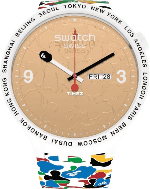Swatch,THE BOLD 47mm,47mm,Plastic,Champagne,Quartz,Date,Day,SO27Z710