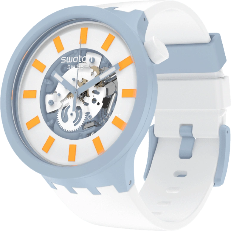 Swatch,THE BOLD 47mm,47mm,Bioceramic,Ceramic,White,SB03N101