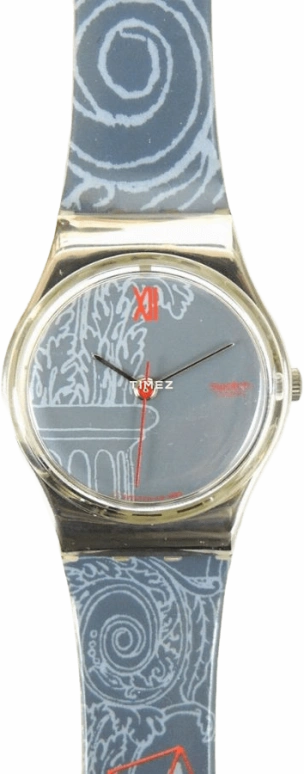 Swatch,Other 25mm,25mm,Plastic,Grey,Quartz,Round,Silver,LX106