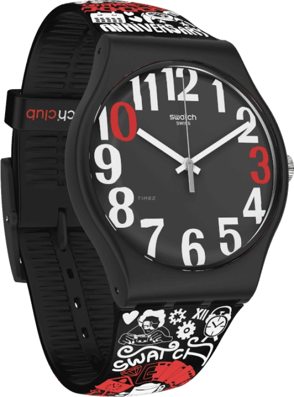 Swatch,Originals 41mm,41mm,Plastic,Black,SUOZ322
