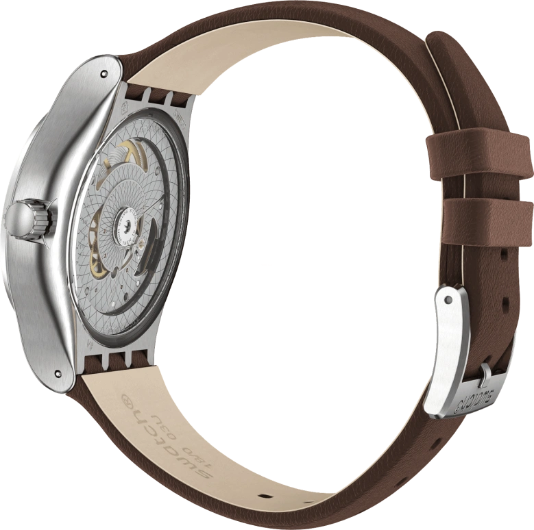 Swatch,IRONY 42mm,42mm,Stainless Steel,Blue,Open,SY23S410