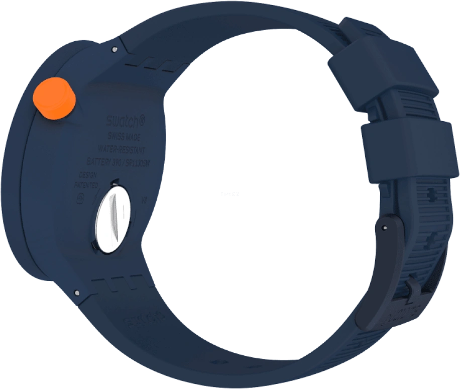 Swatch,THE BOLD 47mm,47mm,Plastic,Blue,Closed,SO27N110
