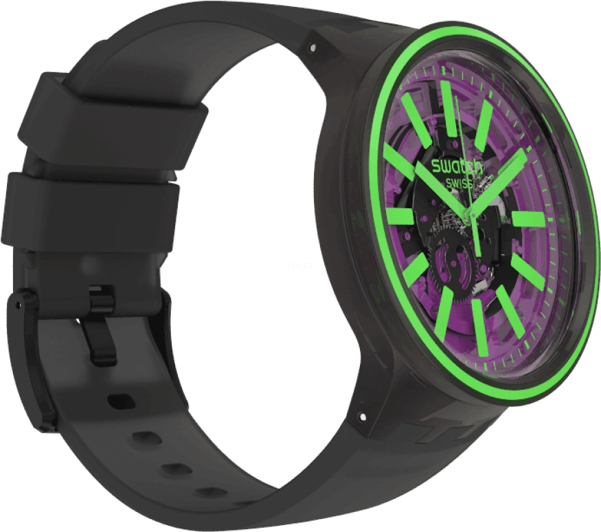 Swatch,THE BOLD 47mm,47mm,Plastic,Purple,SO27B113