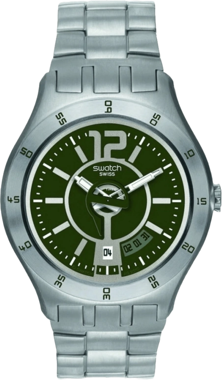 Swatch,Other 44mm,44mm,Stainless Steel,Green,Quartz,Day,Sapphire,Crystal Glass,YTS407G