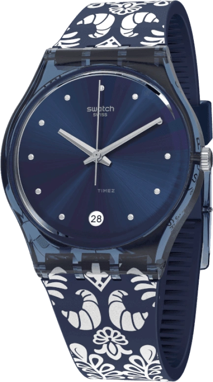 Swatch,Originals 34mm,34mm,Plastic,Blue,GN413