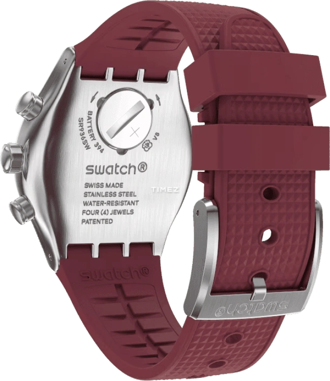 Swatch,IRONY 43mm,43mm,Stainless Steel,Red,Quartz,Chronograph,Day,YVS464
