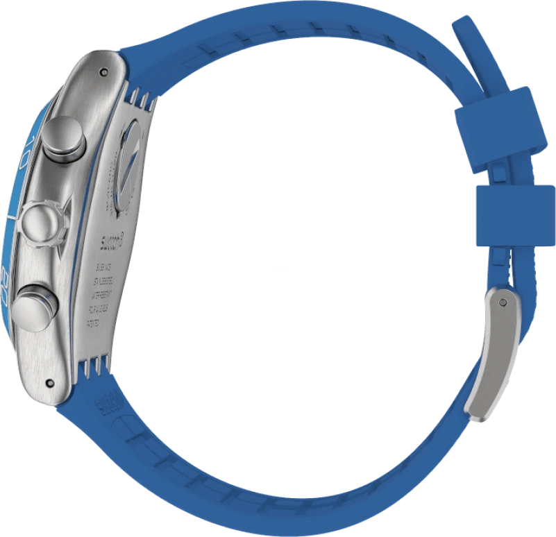 Swatch,IRONY 43mm,43mm,Stainless Steel,Black,Silver,Blue,Minutes,YVS485