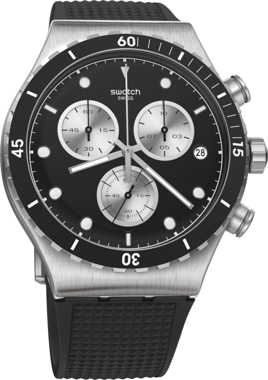 Swatch,IRONY 43mm,43mm,Stainless Steel,Black,YVS487