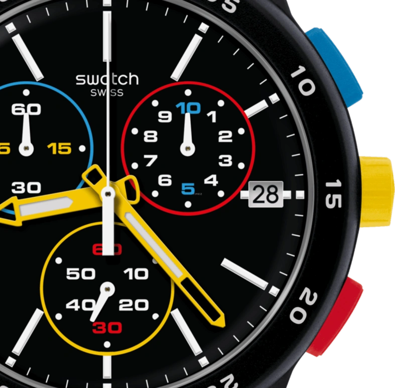 Swatch,Originals 42mm,42mm,Plastic,Black,SUSB416