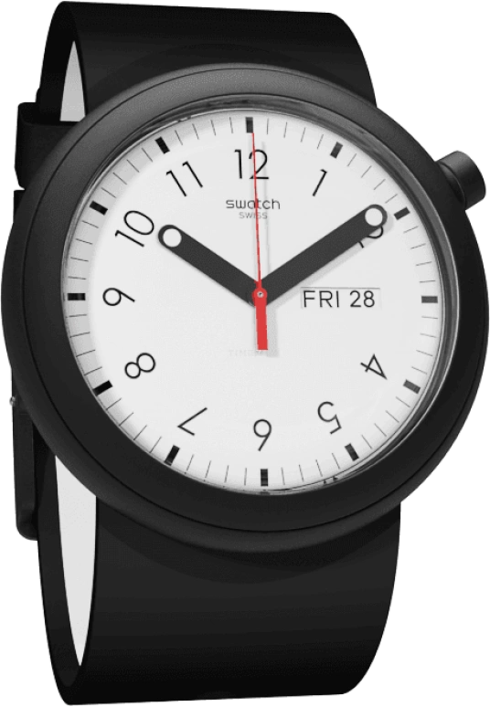 Swatch,Originals 45mm,45mm,Plastic,White,PNB700
