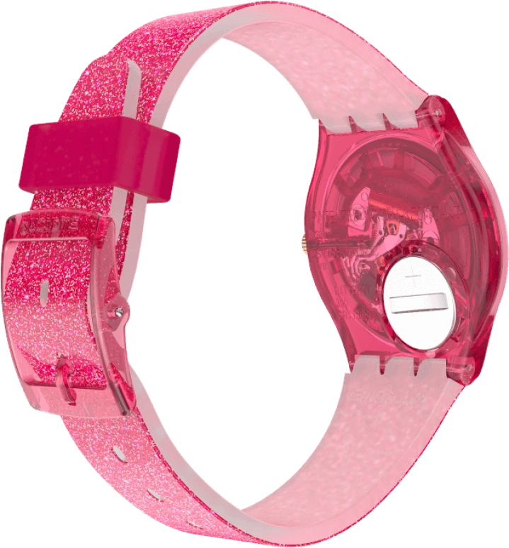 Swatch,Originals 34mm,34mm,Plastic,Pink,Sapphire,Crystal Glass,GP169