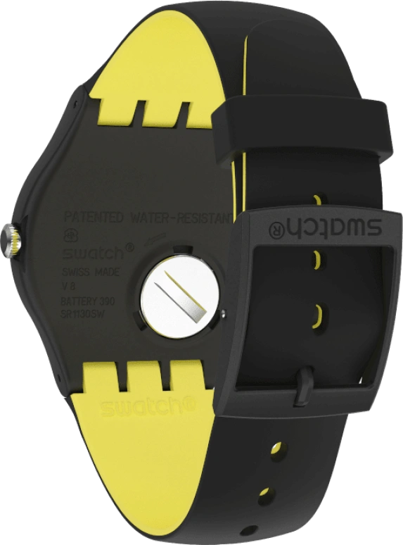 Swatch,Originals 41mm,41mm,Black,Sapphire,Crystal Glass,Open,SUOB184