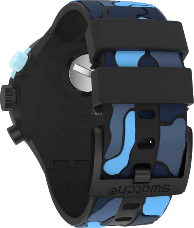 Swatch,THE BOLD 47mm,47mm,Plastic,Black,Sapphire,Crystal Glass,Closed,SB02B408