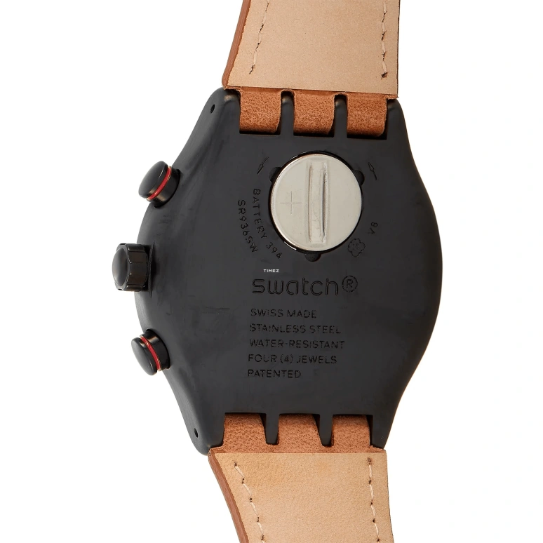 Swatch,Other 43mm,43mm,Stainless Steel,Black,Quartz,Chronograph,Day,YVZ400