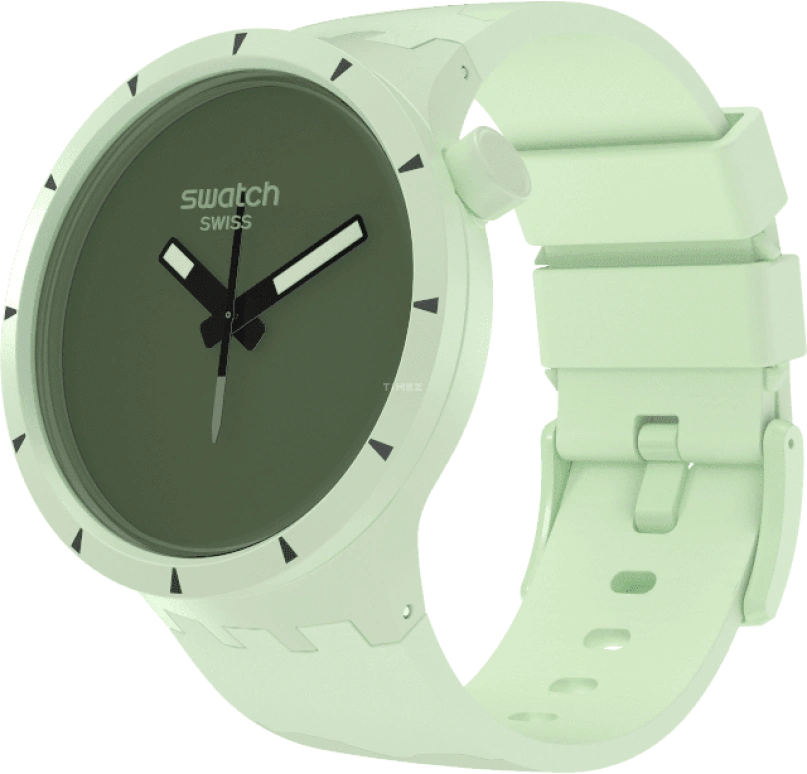 Swatch,THE BOLD 47mm,47mm,Bioceramic,Ceramic,Green,Quartz,Sapphire,Crystal Glass,Round,SB03G100