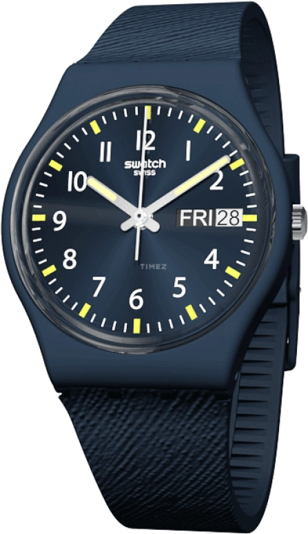 Swatch,Originals 34mm,34mm,Plastic,Blue,GN718