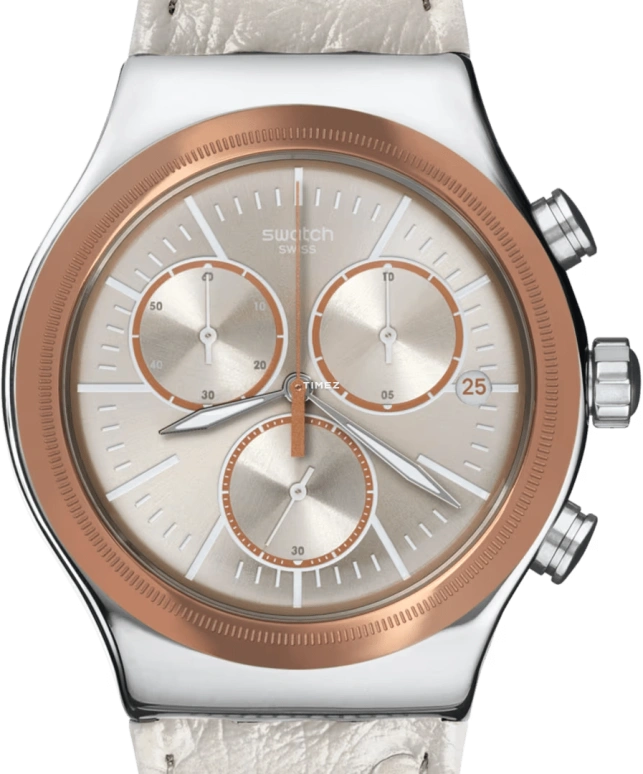 Swatch,Other 43mm,43mm,Stainless Steel,Silver,Quartz,Chronograph,Day,YVS412