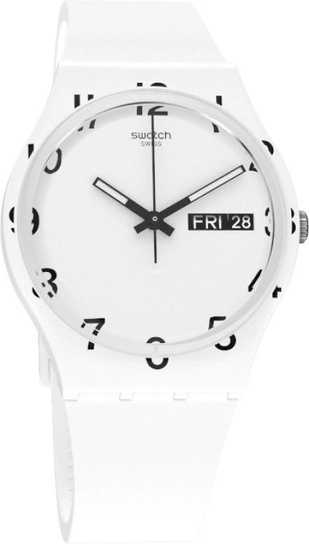 Swatch,Originals 39.20mm,39.20mm,Plastic,White,Sapphire,Crystal Glass,GW716