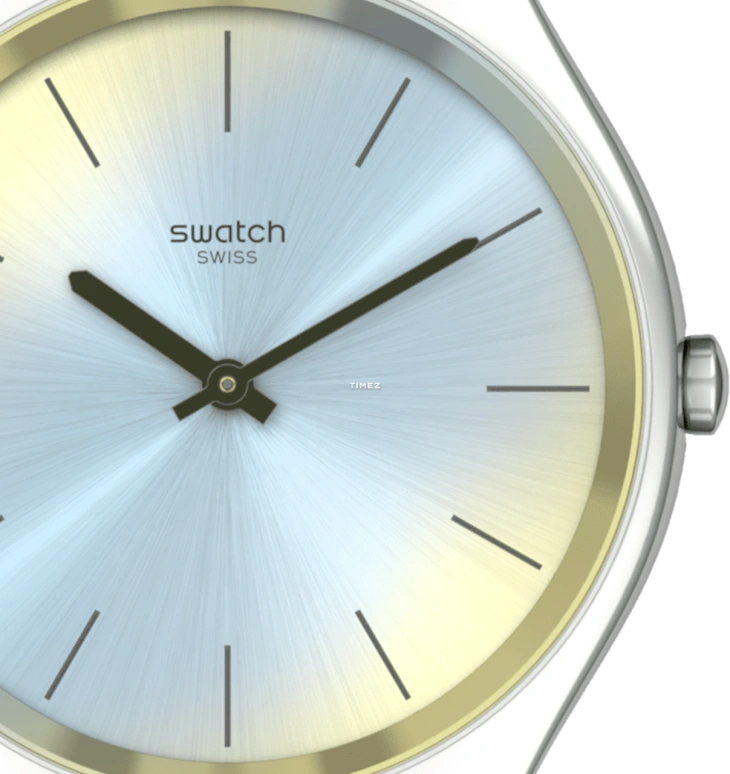 Swatch,Other 38mm,38mm,Stainless Steel,Blue,Yellow,Gradient,Quartz,Sapphire,Crystal Glass,Round,SYXS141