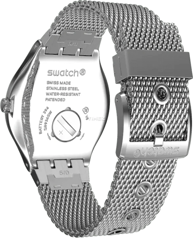 Swatch,IRONY 42.70mm,42.70mm,Stainless Steel,Blue,Quartz,Day,Tonneau,YWS449M