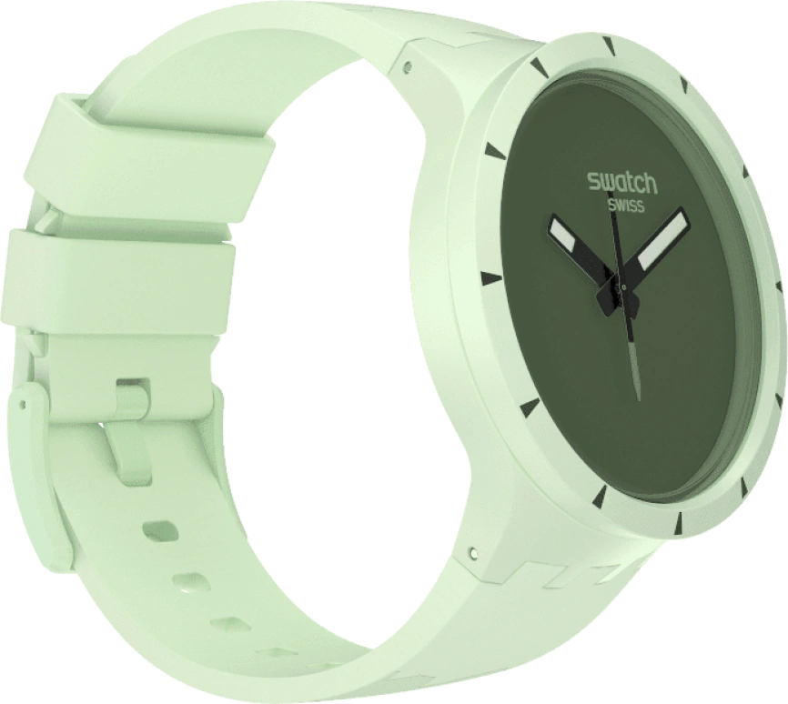 Swatch,THE BOLD 47mm,47mm,Bioceramic,Ceramic,Green,Quartz,Sapphire,Crystal Glass,Round,SB03G100