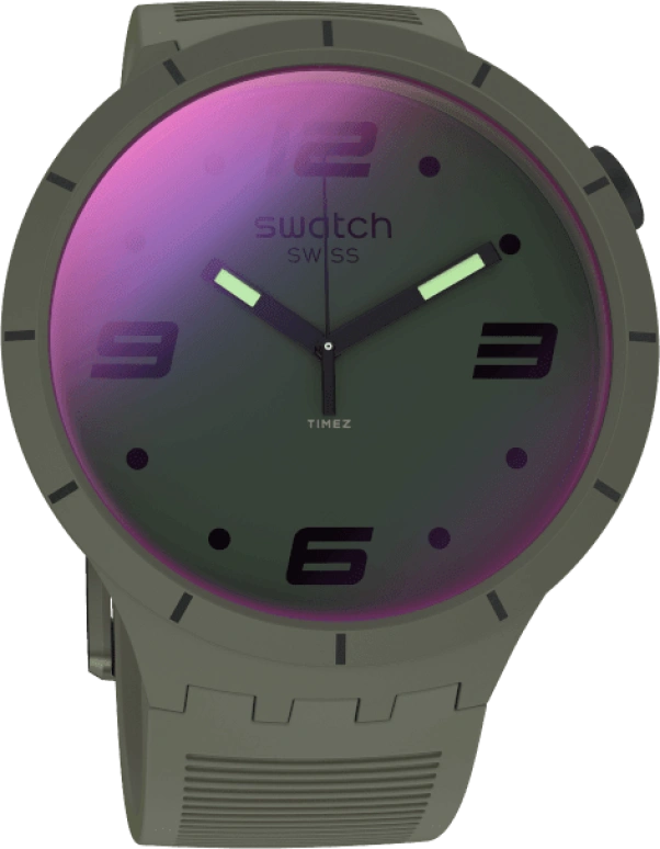 Swatch,THE BOLD 47mm,47mm,Plastic,Green,Sapphire,Crystal Glass,SO27M105