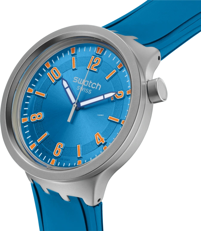 Swatch,Swatch Essentials 47mm,47mm,Stainless Steel,Blue,Quartz,Sapphire,Crystal Glass,Round,SB07S115