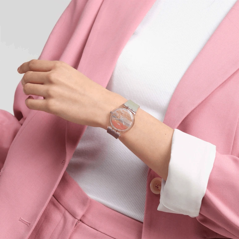 Swatch,Originals 34mm,34mm,Bio-sourced,Multi-Color,Quartz,Round,Transparent,SO28Z700
