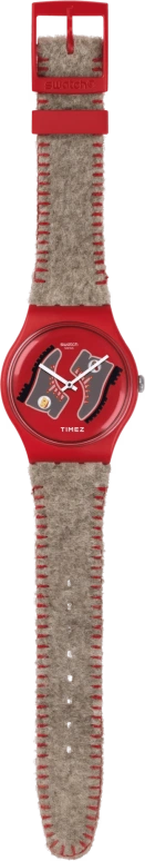 Swatch,Originals 41mm,41mm,Plastic,Red,Quartz,Tonneau,SUOR708